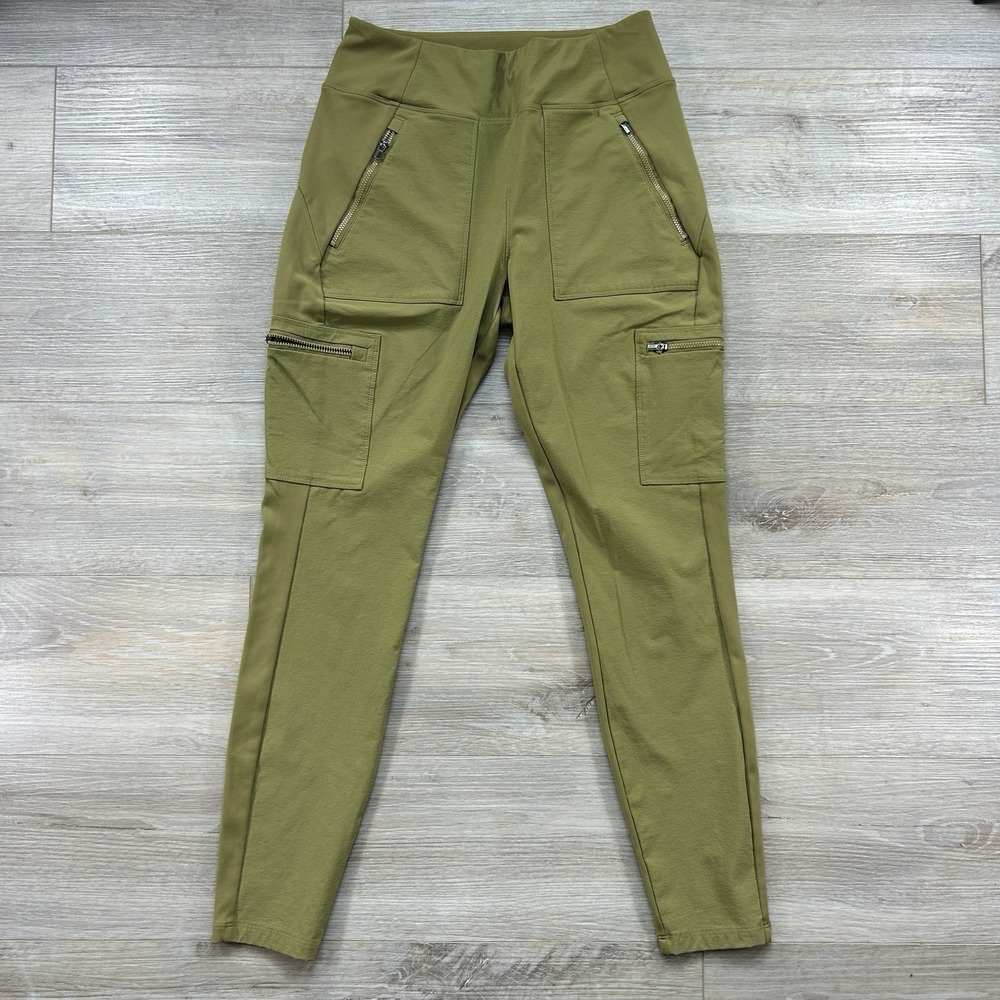 Athleta Pants Womens 8 Green Headlands Hybrid Cargo II Tight Leggings Hiking Zip
